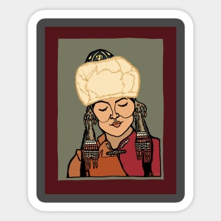 Turkic Woman Sticker